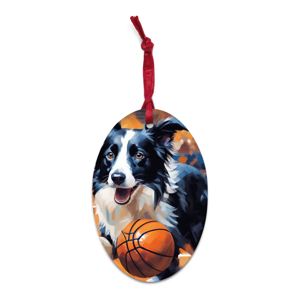 PugMug Custom Border Collie Wooden Ornament