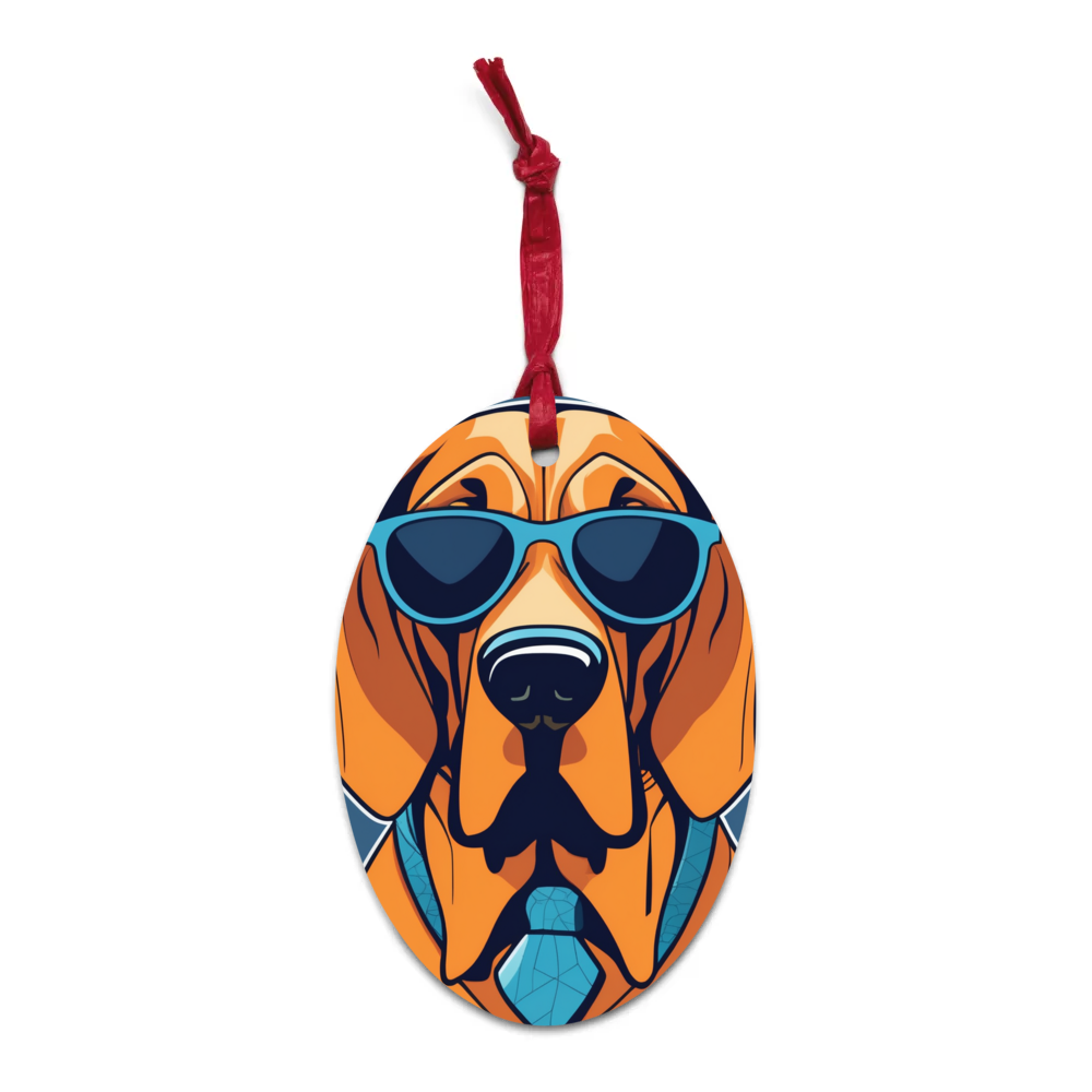 PugMug Custom Bloodhound Wooden Ornament