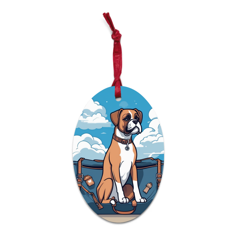 PugMug Custom Boxer Dog Wooden Ornament