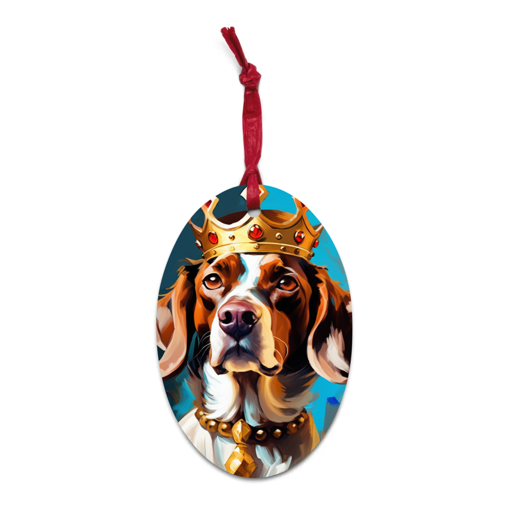 PugMug Custom Pointer Dog Wooden Ornament