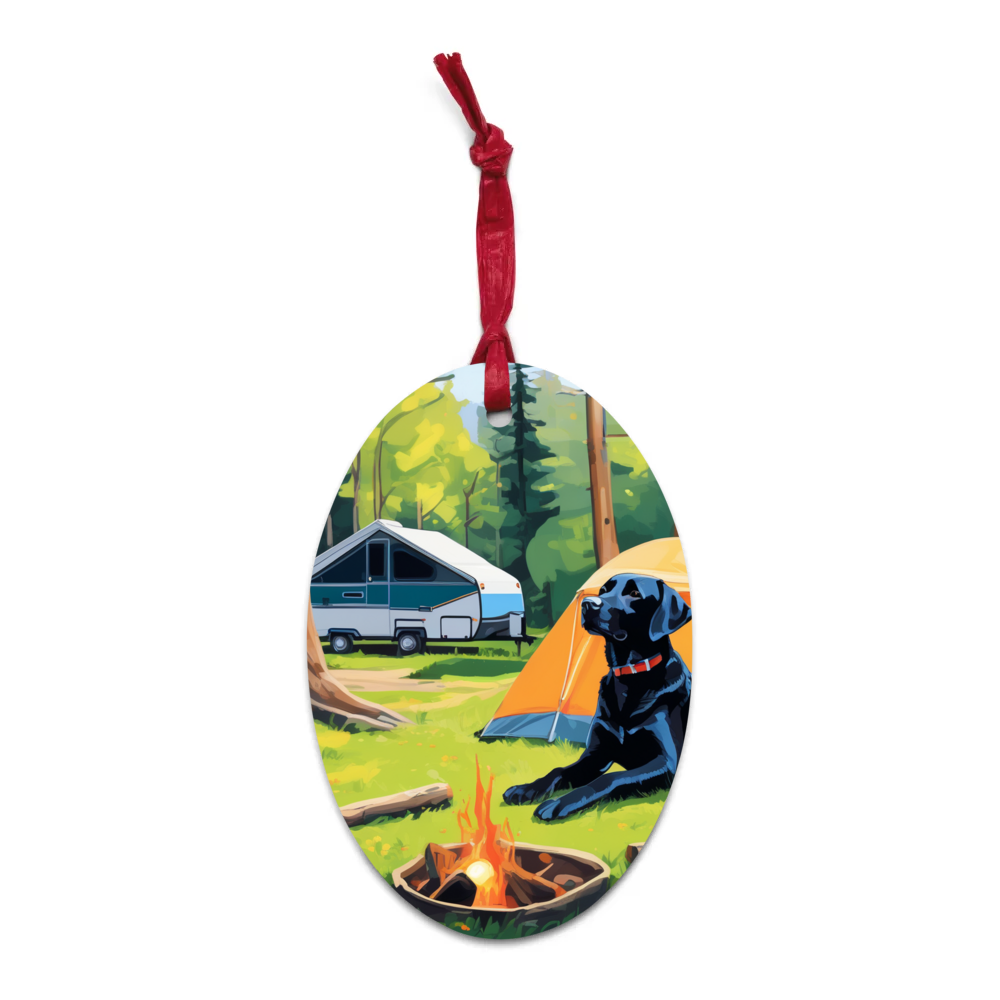 PugMug Custom Black Labrador Retriever Wooden Ornament