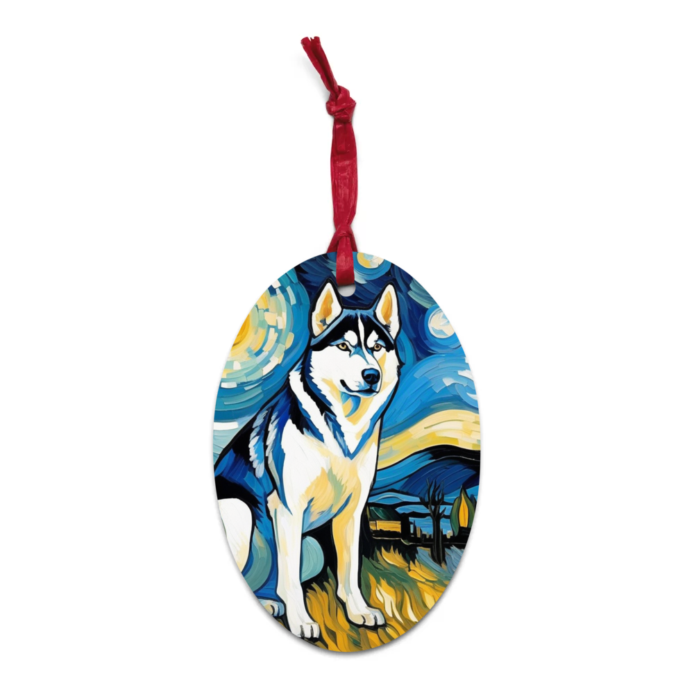 PugMug Custom Siberian Husky Wooden Ornament