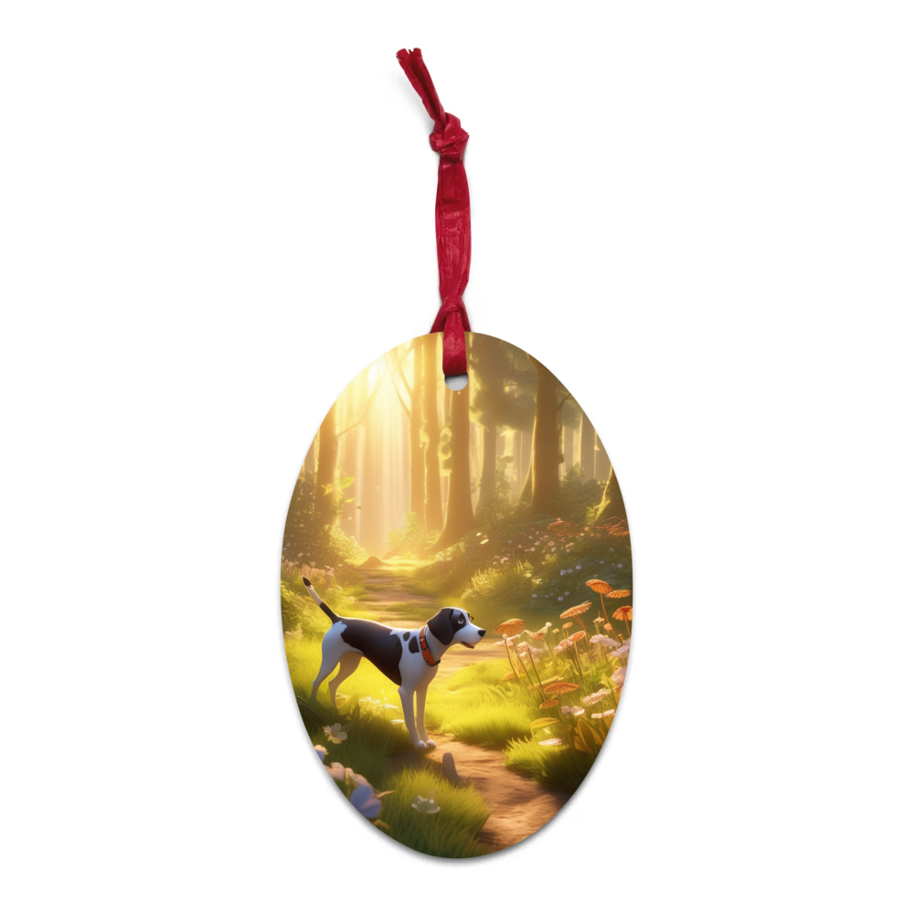 PugMug Custom Pointer Dog Wooden Ornament