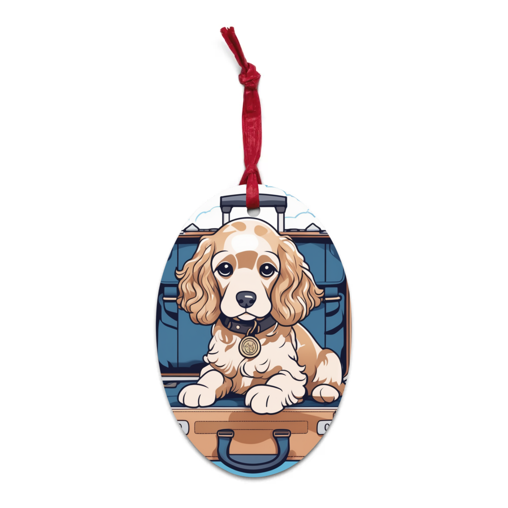 PugMug Custom Cocker Spaniel Wooden Ornament