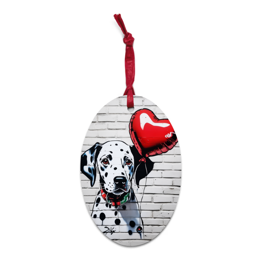 PugMug Custom Dalmatian Wooden Ornament