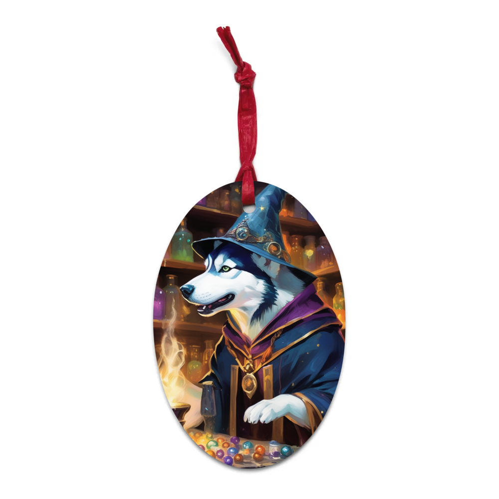 PugMug Custom Siberian Husky Wooden Ornament