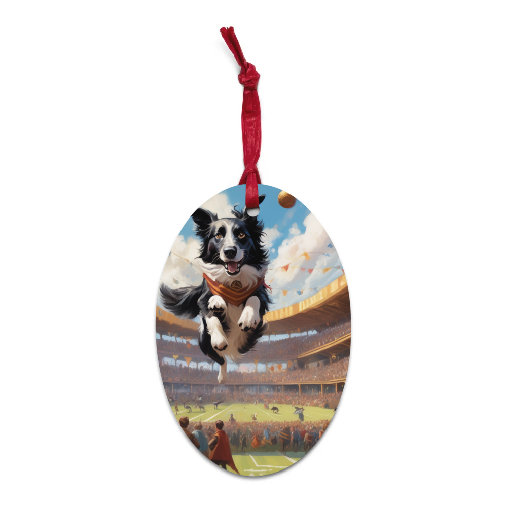 PugMug Custom Border Collie Wooden Ornament