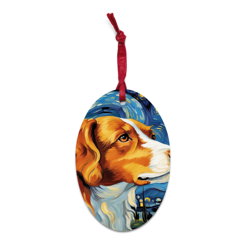 PugMug Custom Brittany Dog Wooden Ornament