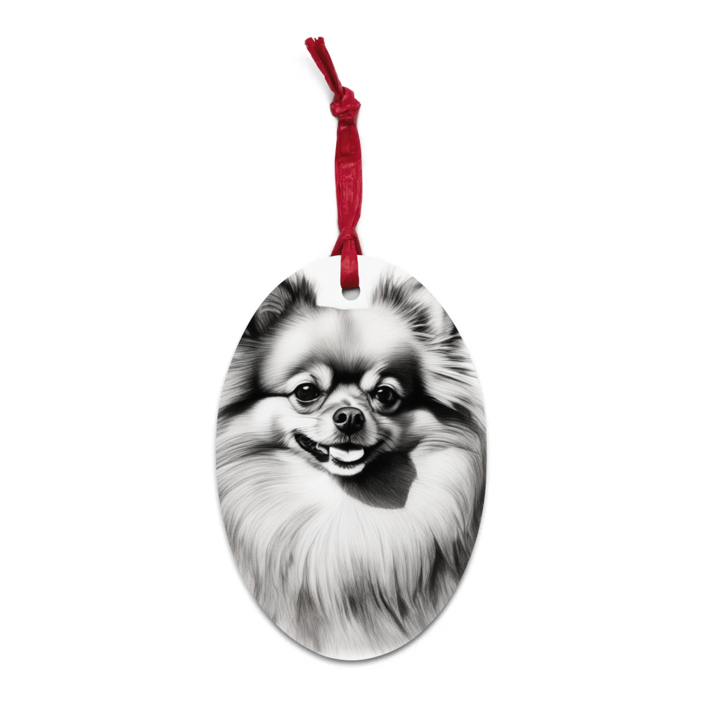 PugMug Custom Tan Pomeranian Wooden Ornament