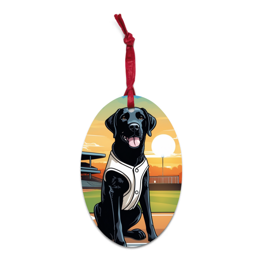 PugMug Custom Black Labrador Retriever Wooden Ornament