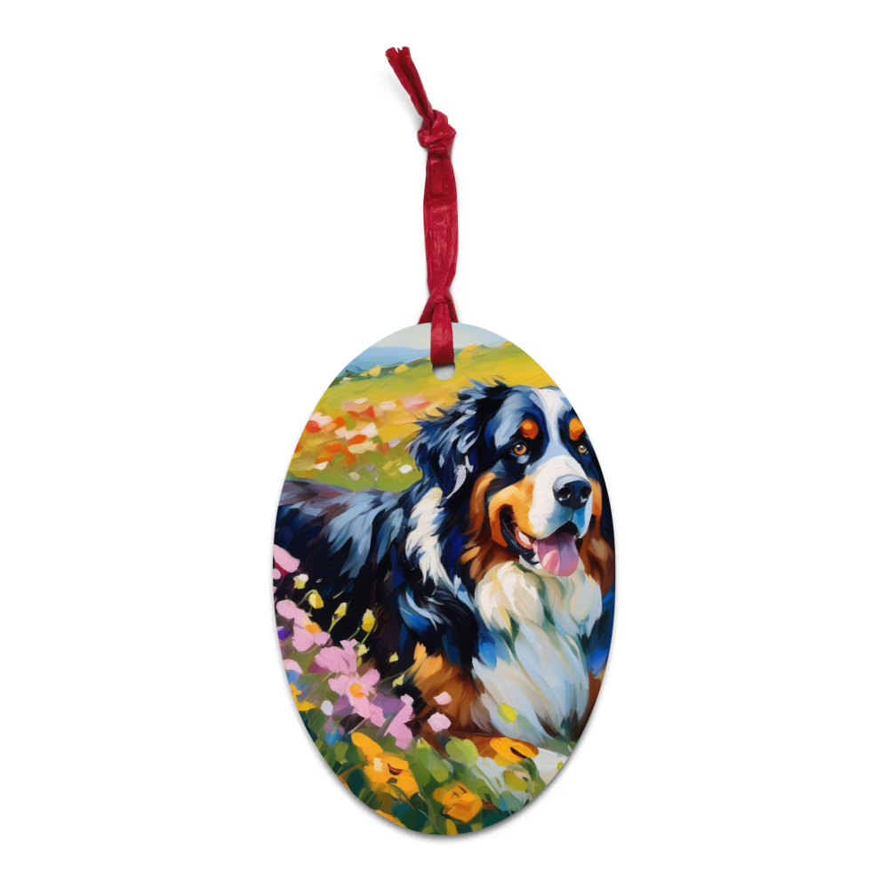 PugMug Custom Bernese Mountain Dog Wooden Ornament