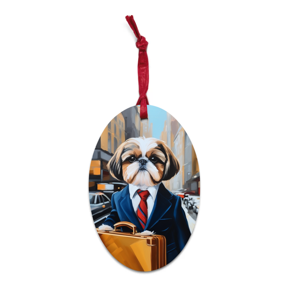 PugMug Custom Shih Tzu Wooden Ornament