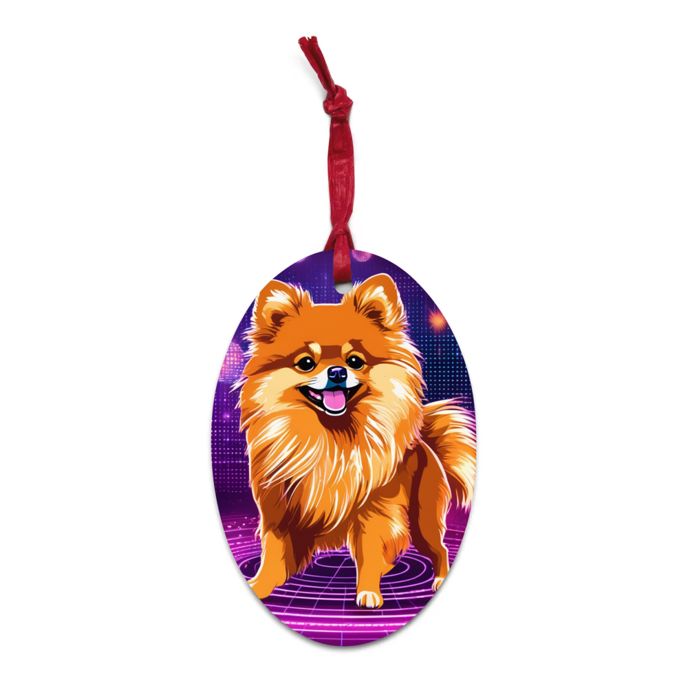 PugMug Custom Tan Pomeranian Wooden Ornament