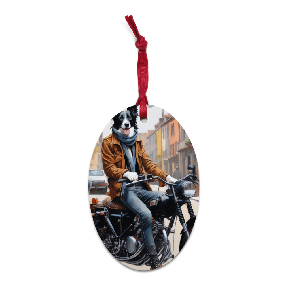 PugMug Custom Border Collie Wooden Ornament