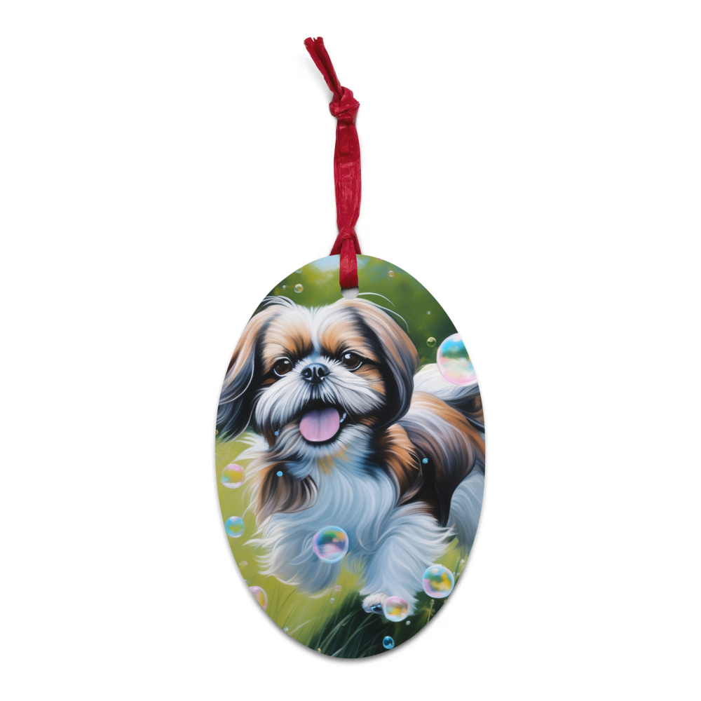 PugMug Custom Shih Tzu Wooden Ornament