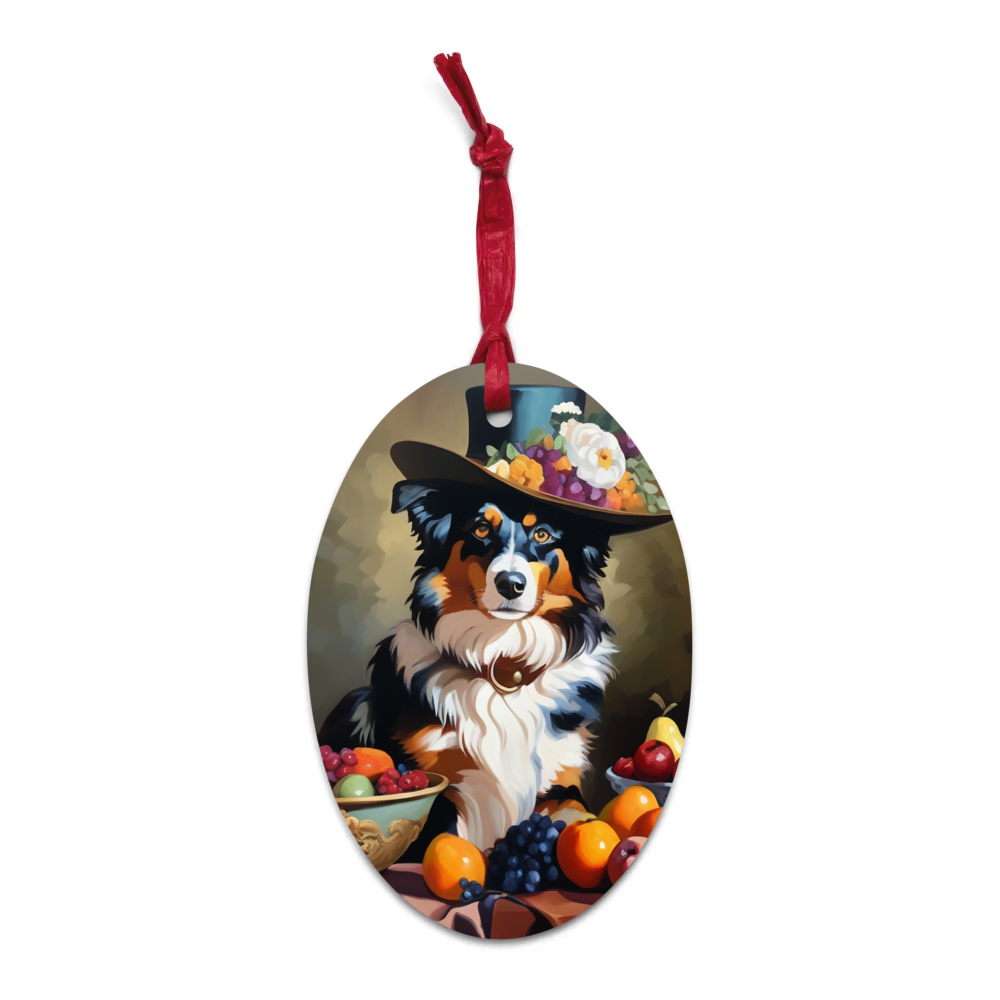 PugMug Custom Australian Shepherd Dog Wooden Ornament