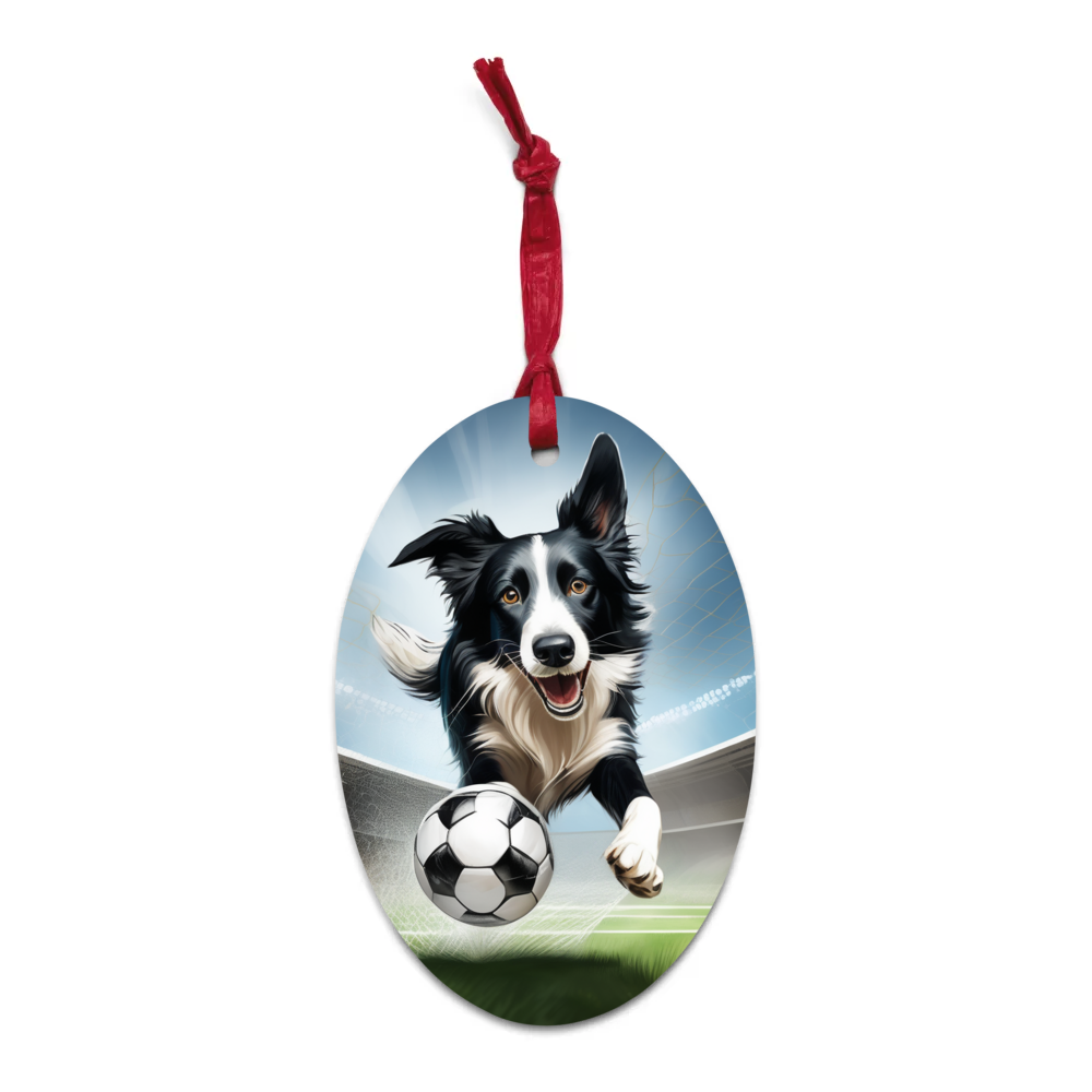 PugMug Custom Border Collie Wooden Ornament