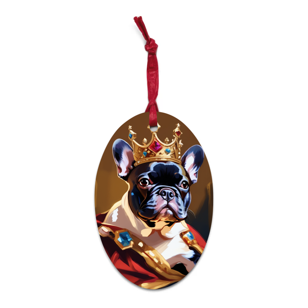 PugMug Custom Tan French Bulldog Wooden Ornament