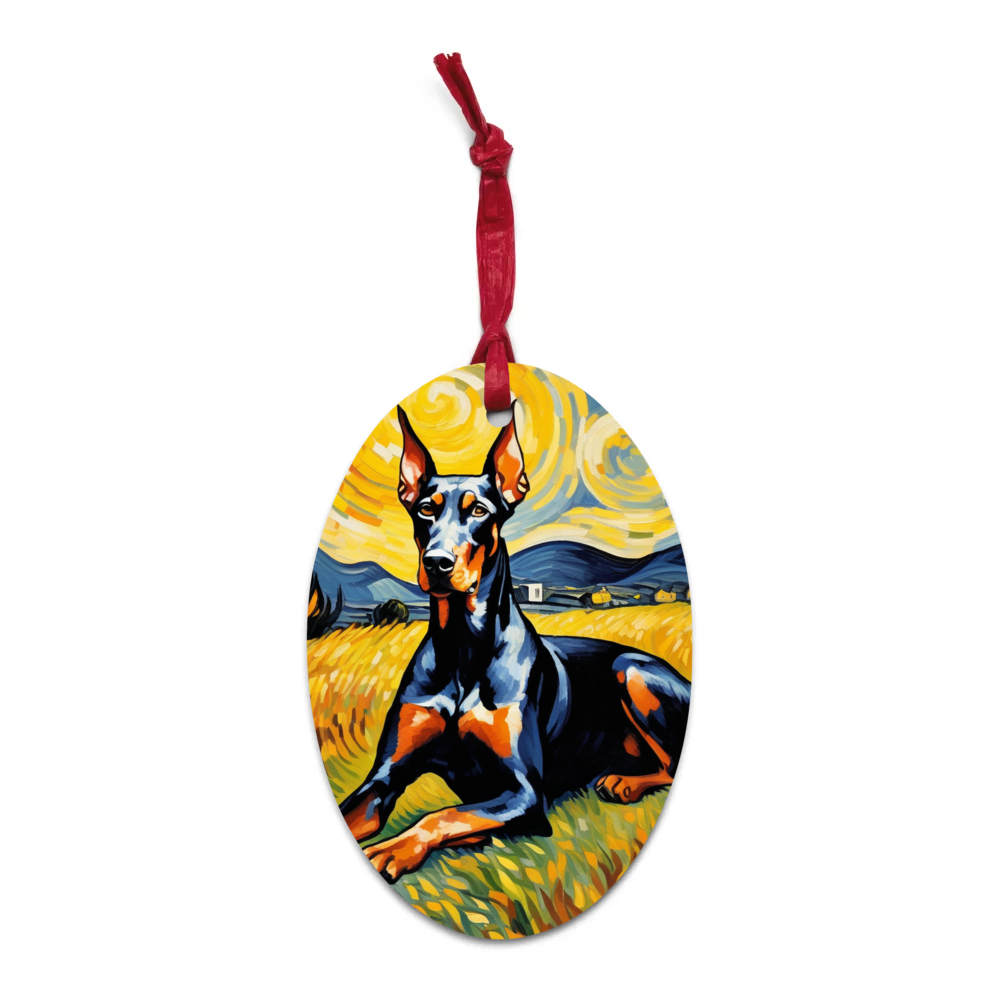 PugMug Custom Doberman Pinscher Wooden Ornament