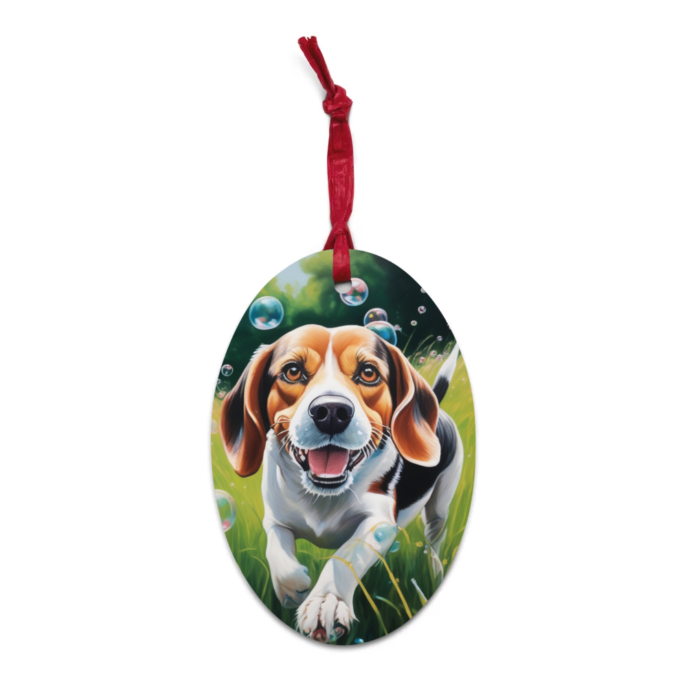 PugMug Custom Beagle Wooden Ornament