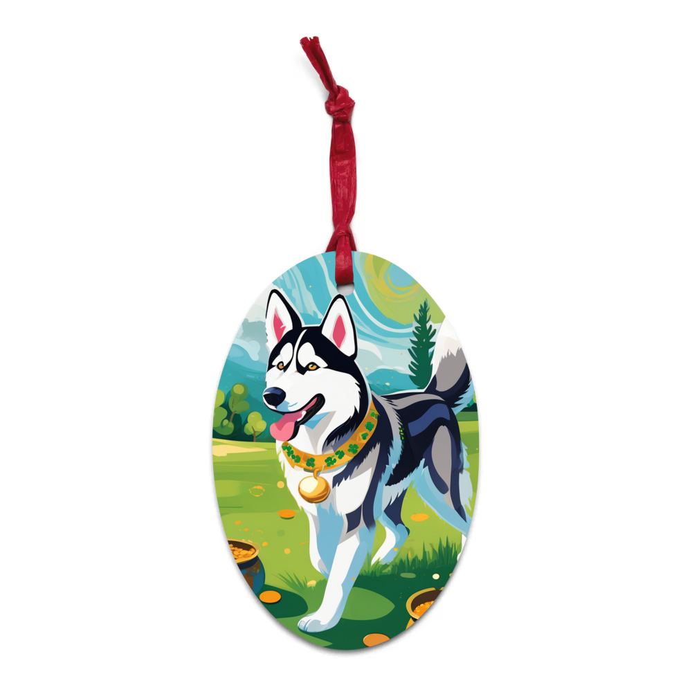 PugMug Custom Siberian Husky Wooden Ornament
