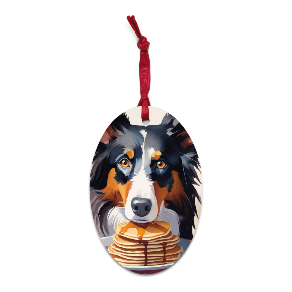 PugMug Custom Border Collie Wooden Ornament