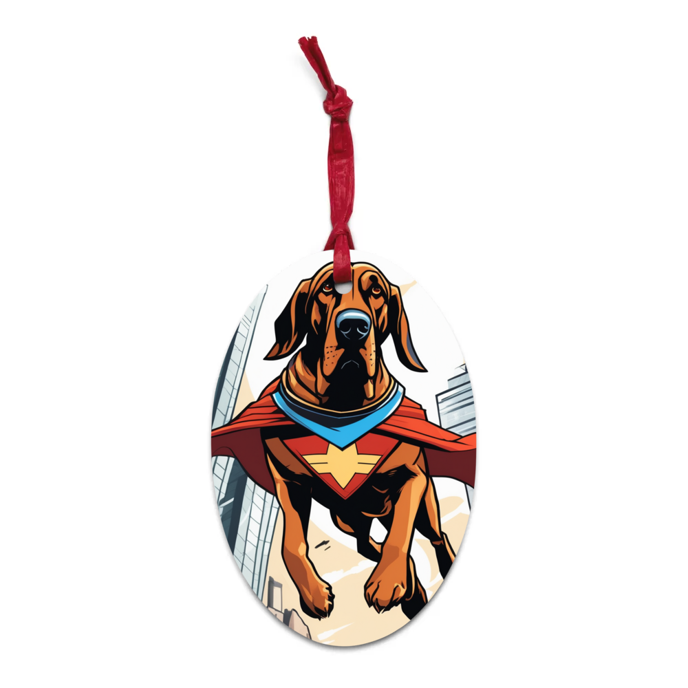 PugMug Custom Bloodhound Wooden Ornament
