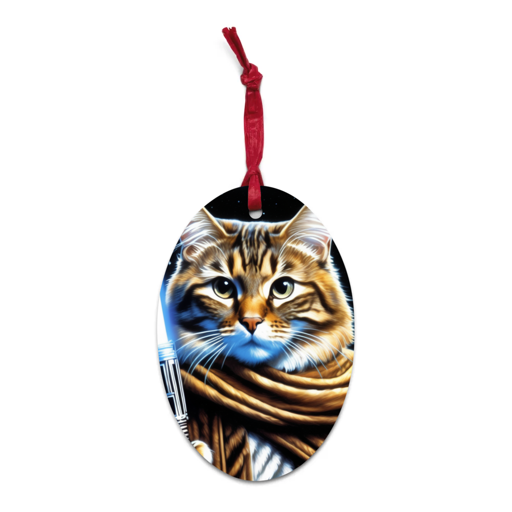 PugMug Custom Tabby Companion Cat Wooden Ornament