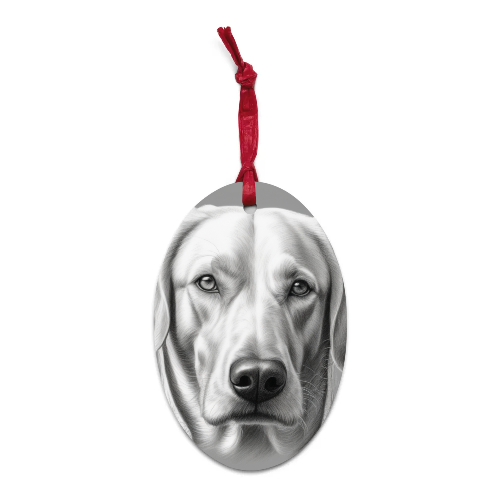 PugMug Custom White Labrador Retriever Wooden Ornament