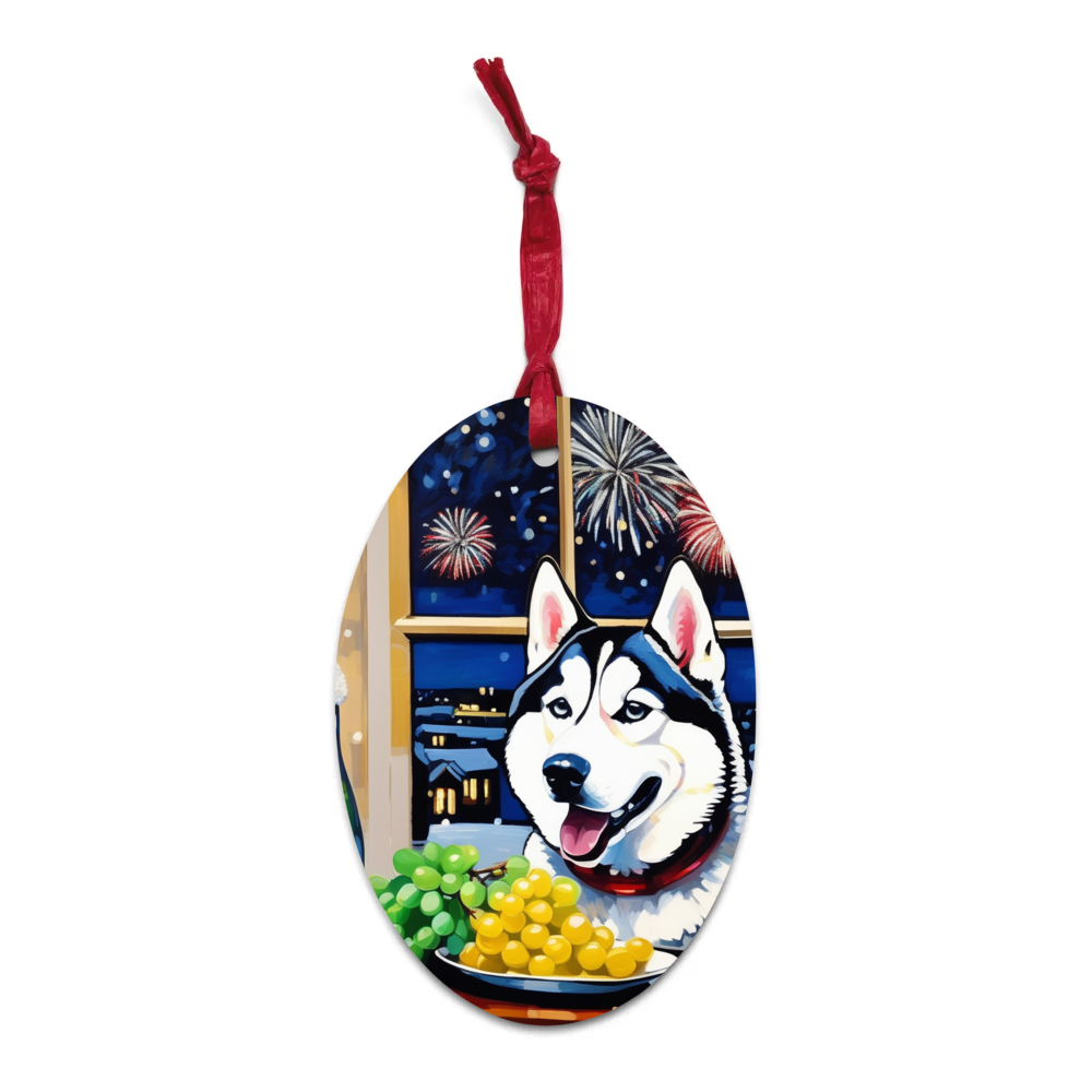 PugMug Custom Siberian Husky Wooden Ornament