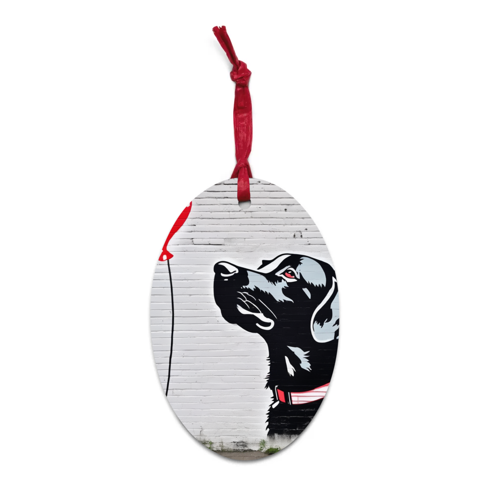 PugMug Custom Black Labrador Retriever Wooden Ornament