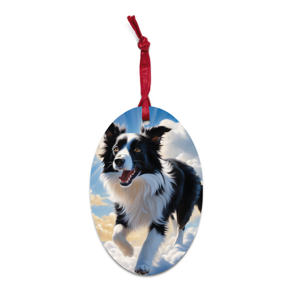 PugMug Custom Border Collie Wooden Ornament