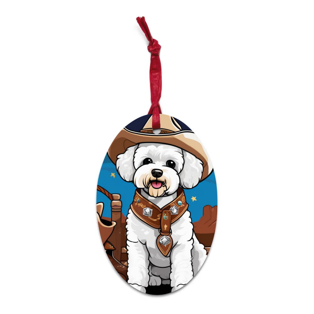 PugMug Custom Bichons Frise Wooden Ornament