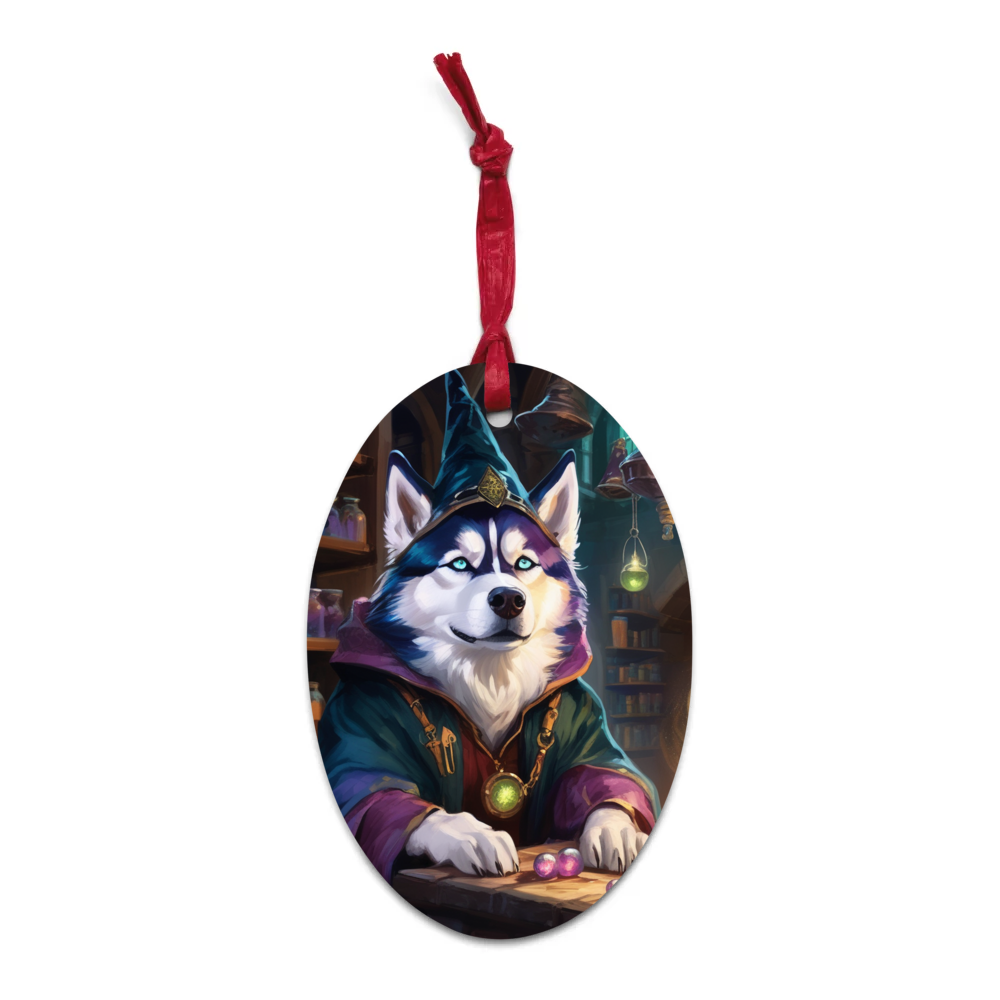 PugMug Custom Siberian Husky Wooden Ornament