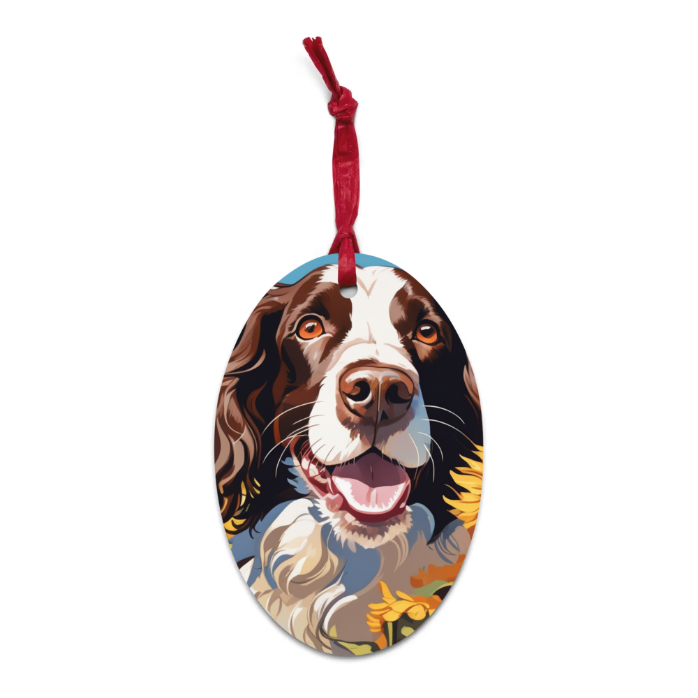 PugMug Custom English Springer Spaniel Wooden Ornament