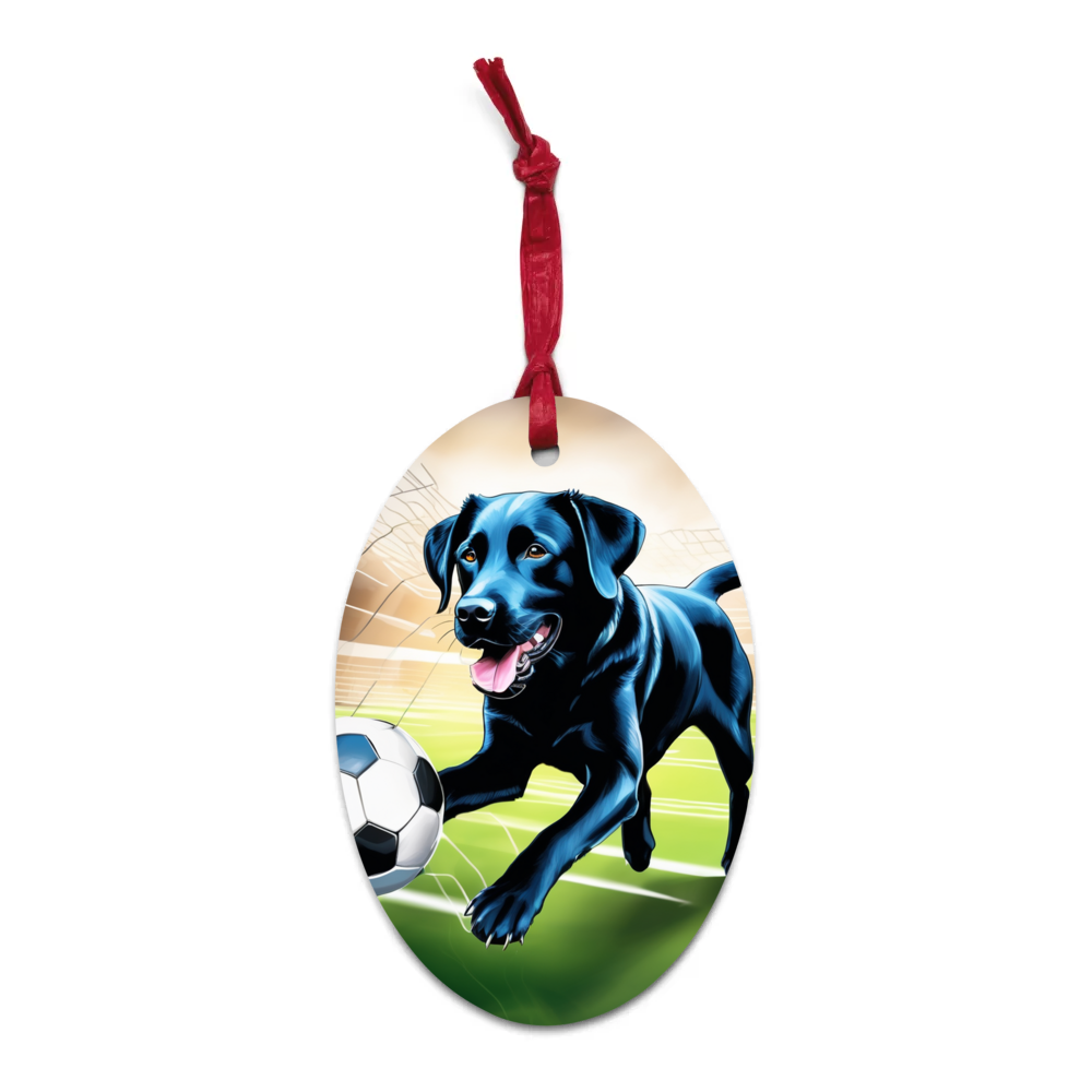 PugMug Custom Black Labrador Retriever Wooden Ornament