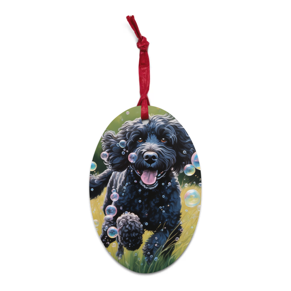 PugMug Custom Portuguese Water Dog Wooden Ornament