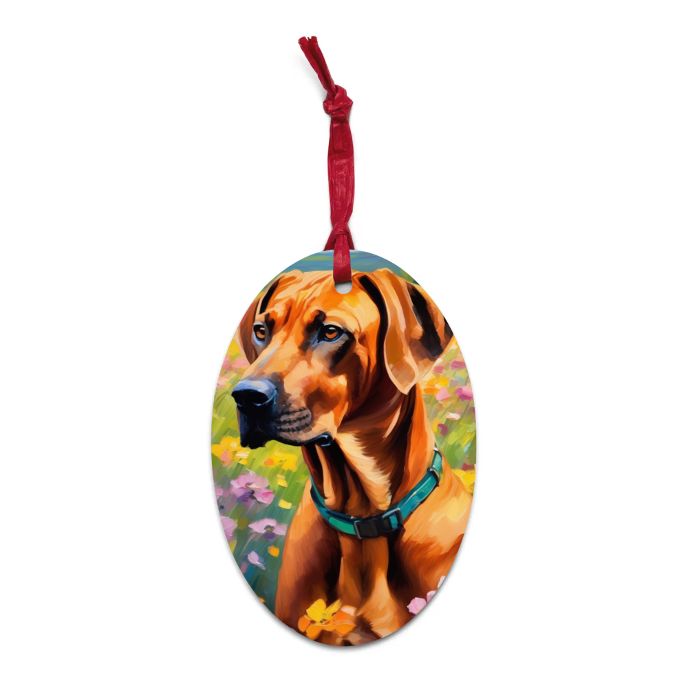PugMug Custom Rhodesian Ridgeback Wooden Ornament