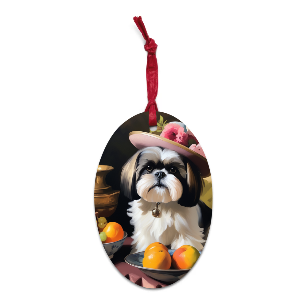 PugMug Custom Shih Tzu Wooden Ornament