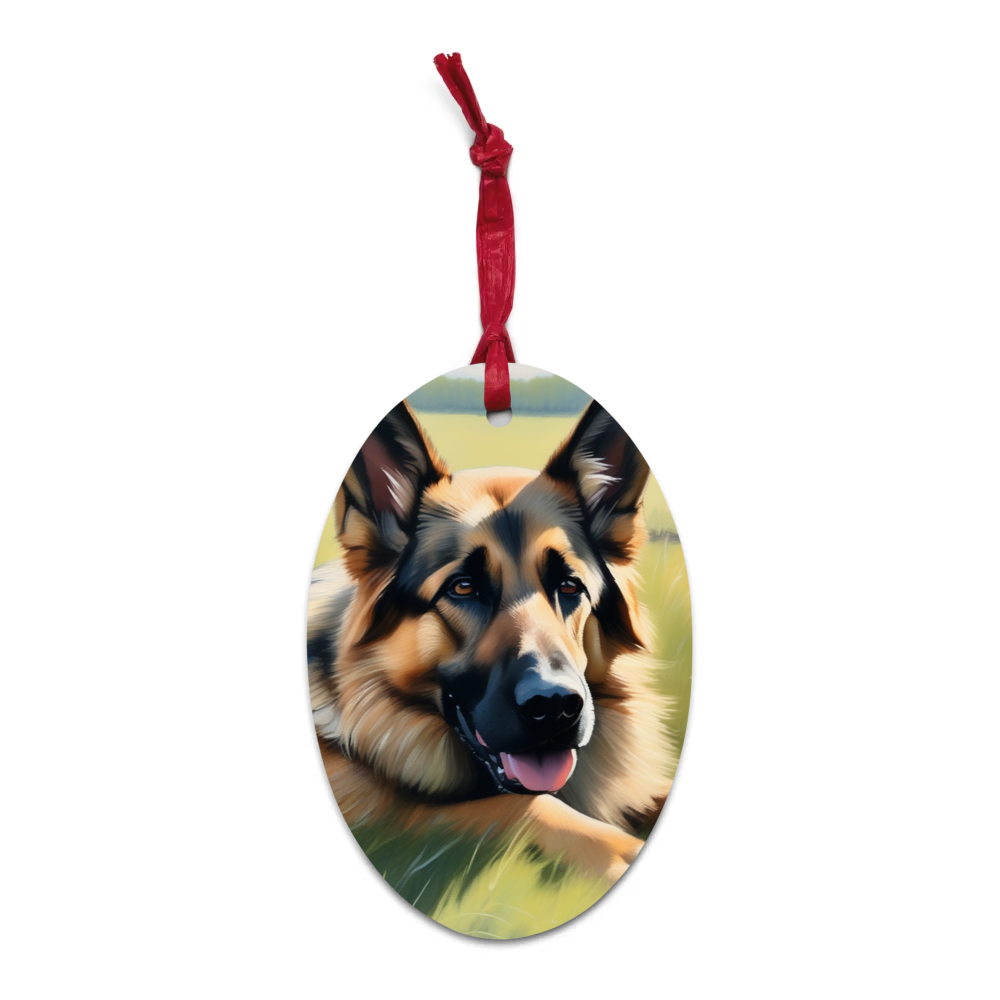 PugMug Custom German Shepherd Dog Wooden Ornament