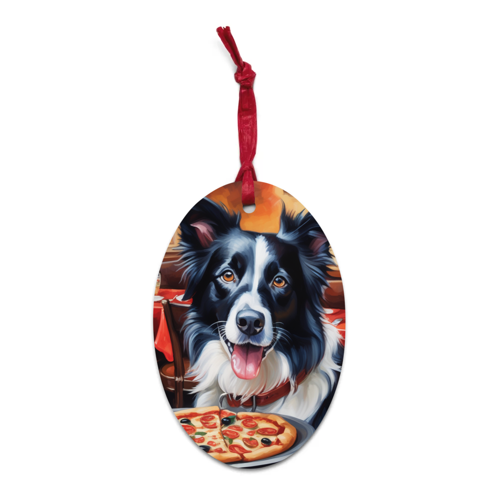 PugMug Custom Border Collie Wooden Ornament