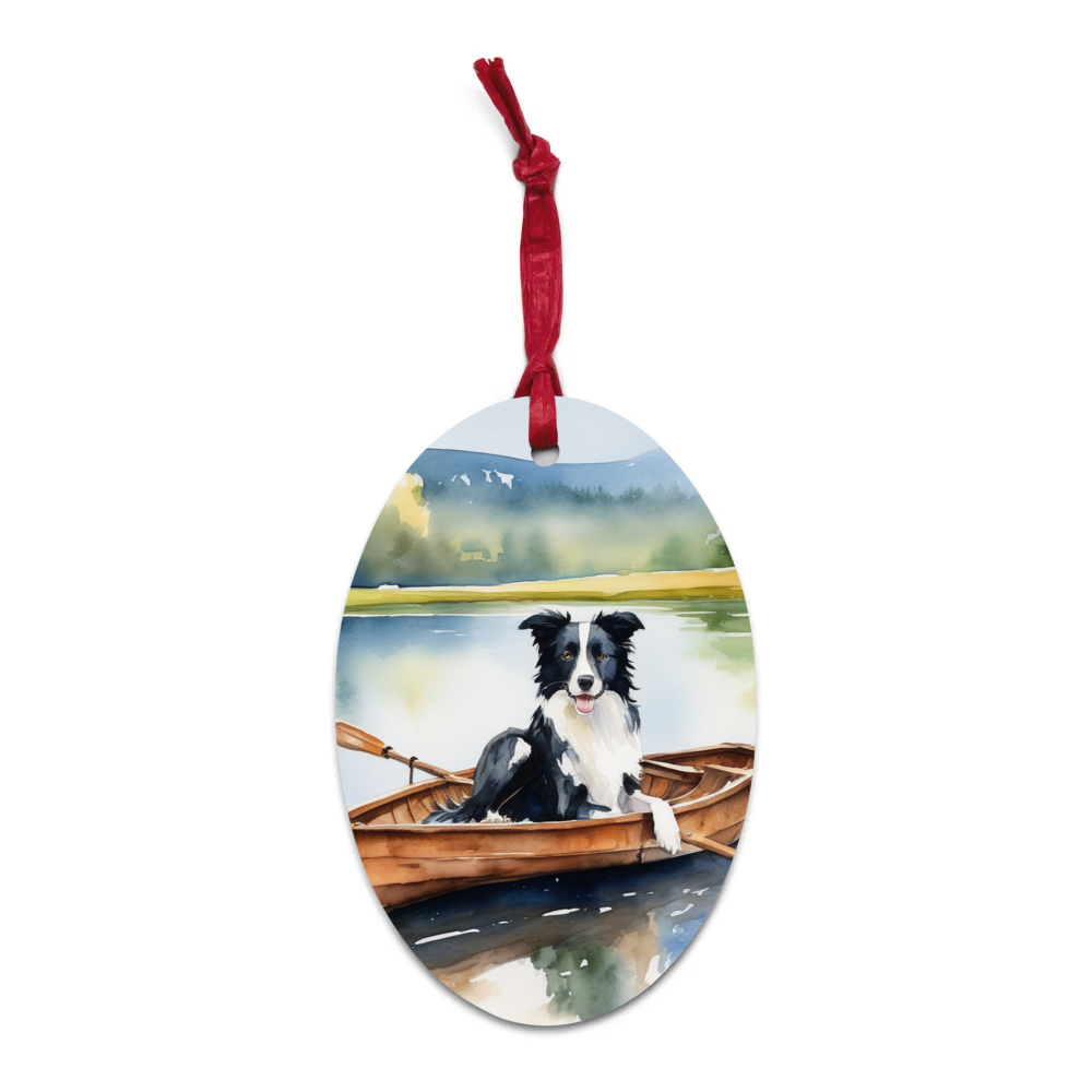 PugMug Custom Border Collie Wooden Ornament