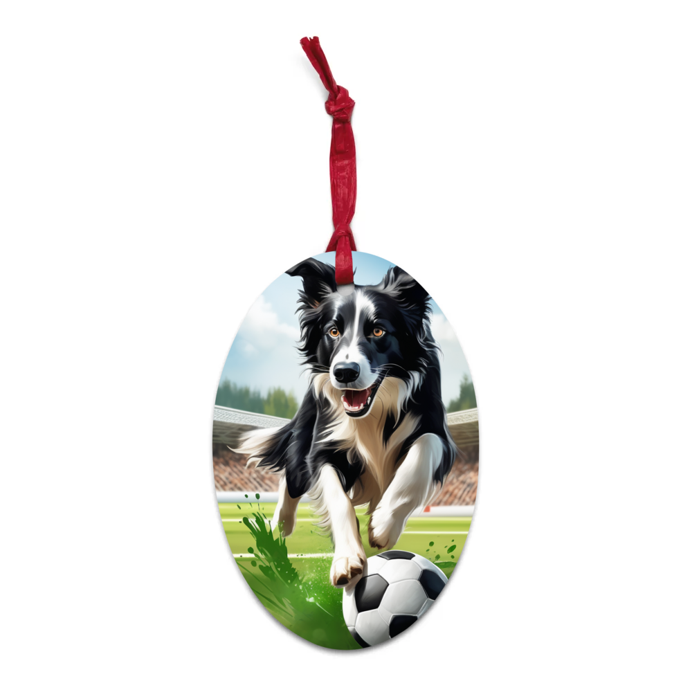PugMug Custom Border Collie Wooden Ornament