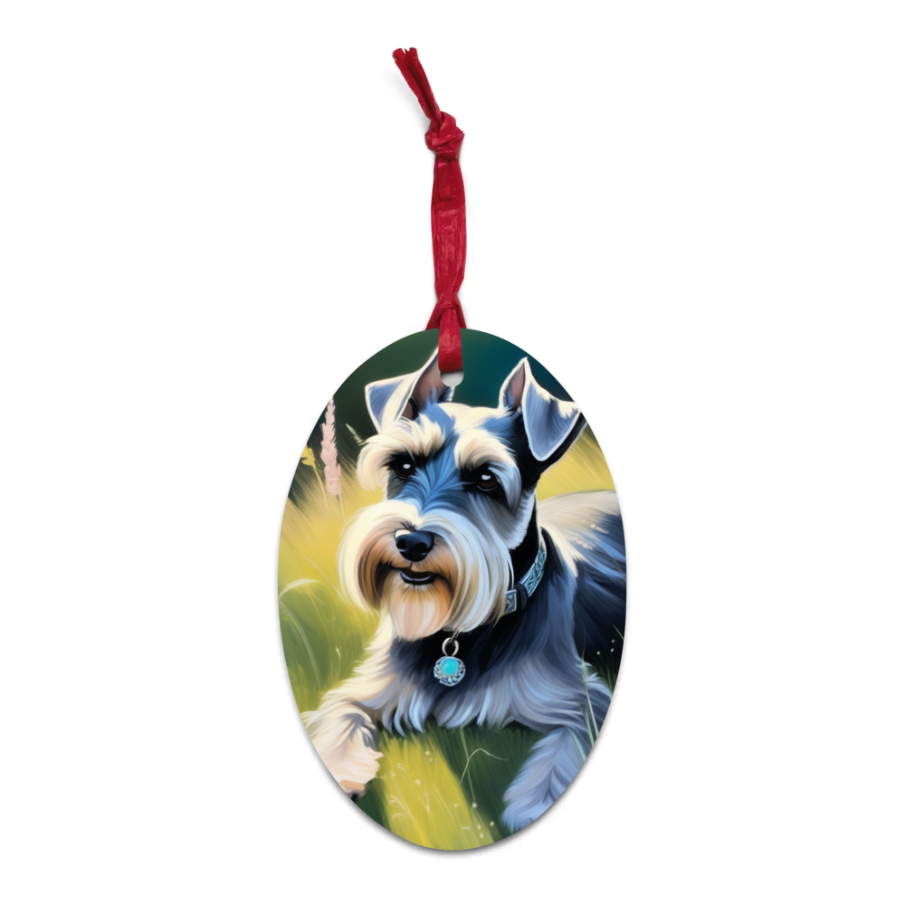 PugMug Custom Miniature Schnauzer Wooden Ornament