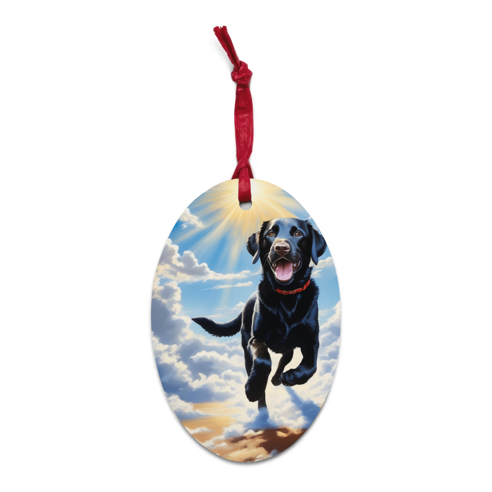 PugMug Custom Black Labrador Retriever Wooden Ornament
