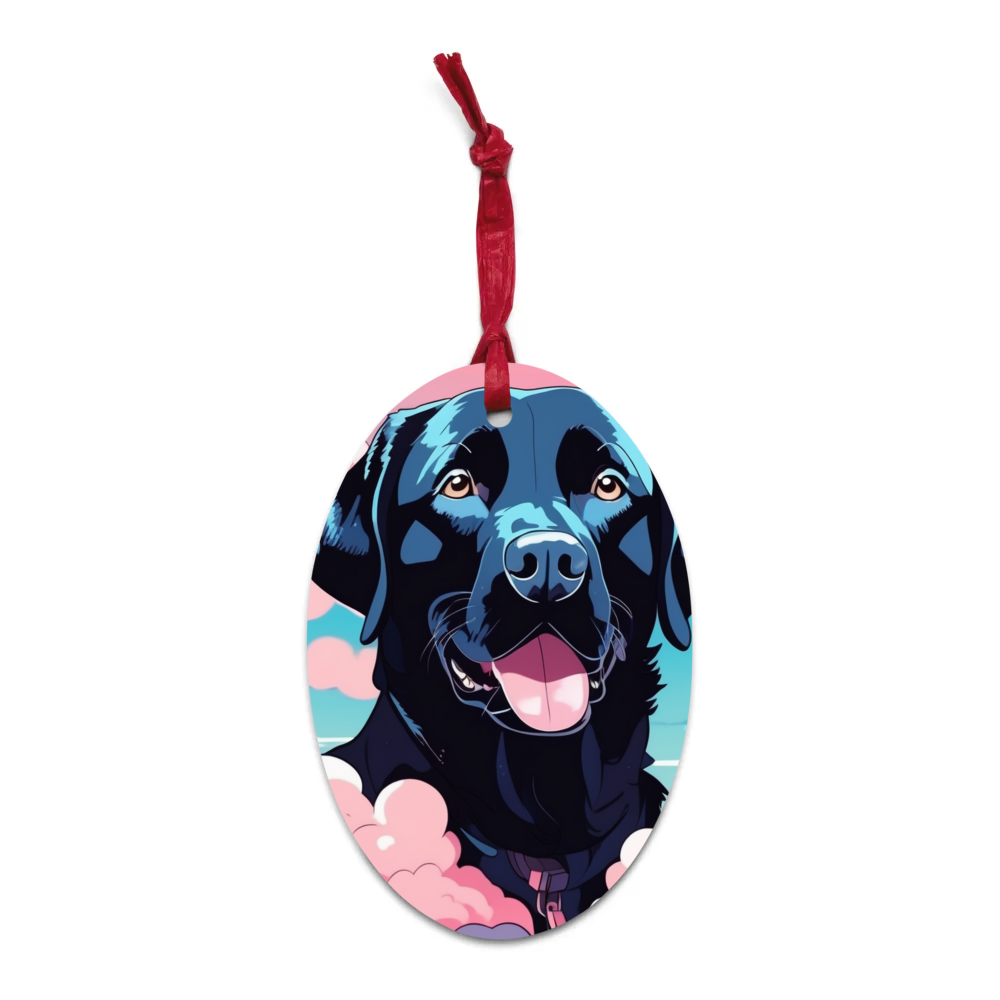 PugMug Custom Black Labrador Retriever Wooden Ornament