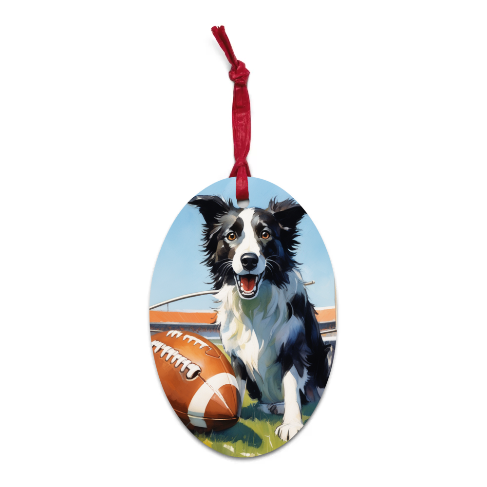 PugMug Custom Border Collie Wooden Ornament
