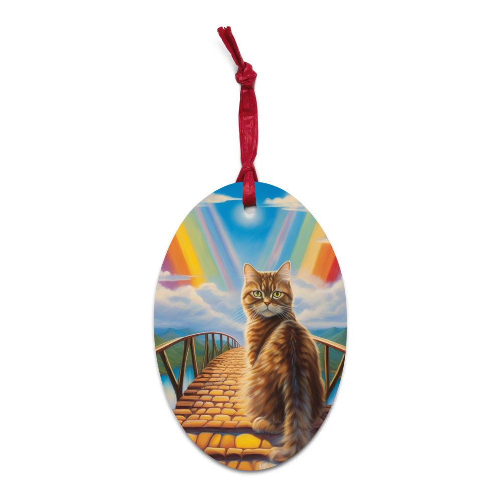 PugMug Custom Tabby Persian Cat Wooden Ornament