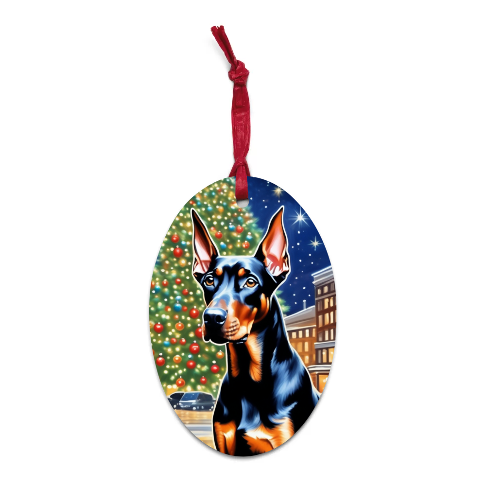 PugMug Custom Doberman Pinscher Wooden Ornament
