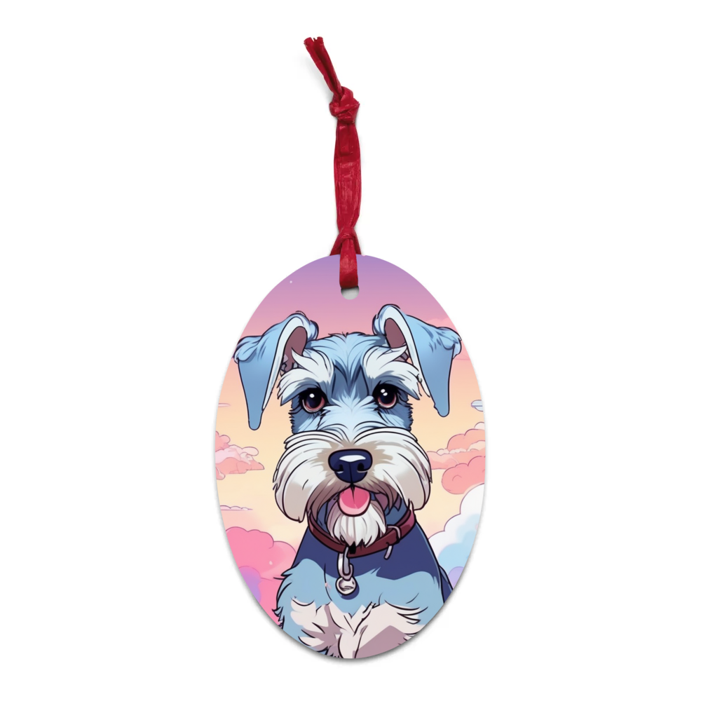 PugMug Custom Miniature Schnauzer Wooden Ornament